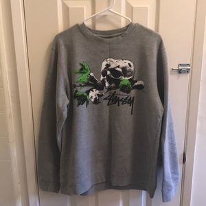 Stussy - grey skeleton crewneck sweater